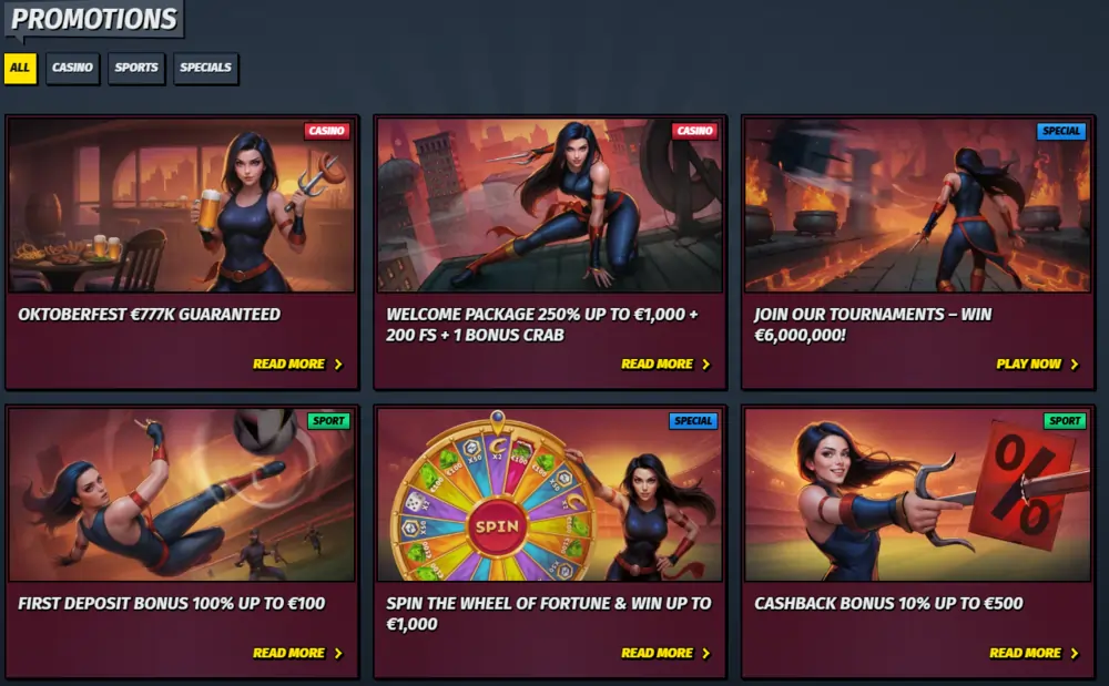 Allyspin Casino - Bonus e promozioni